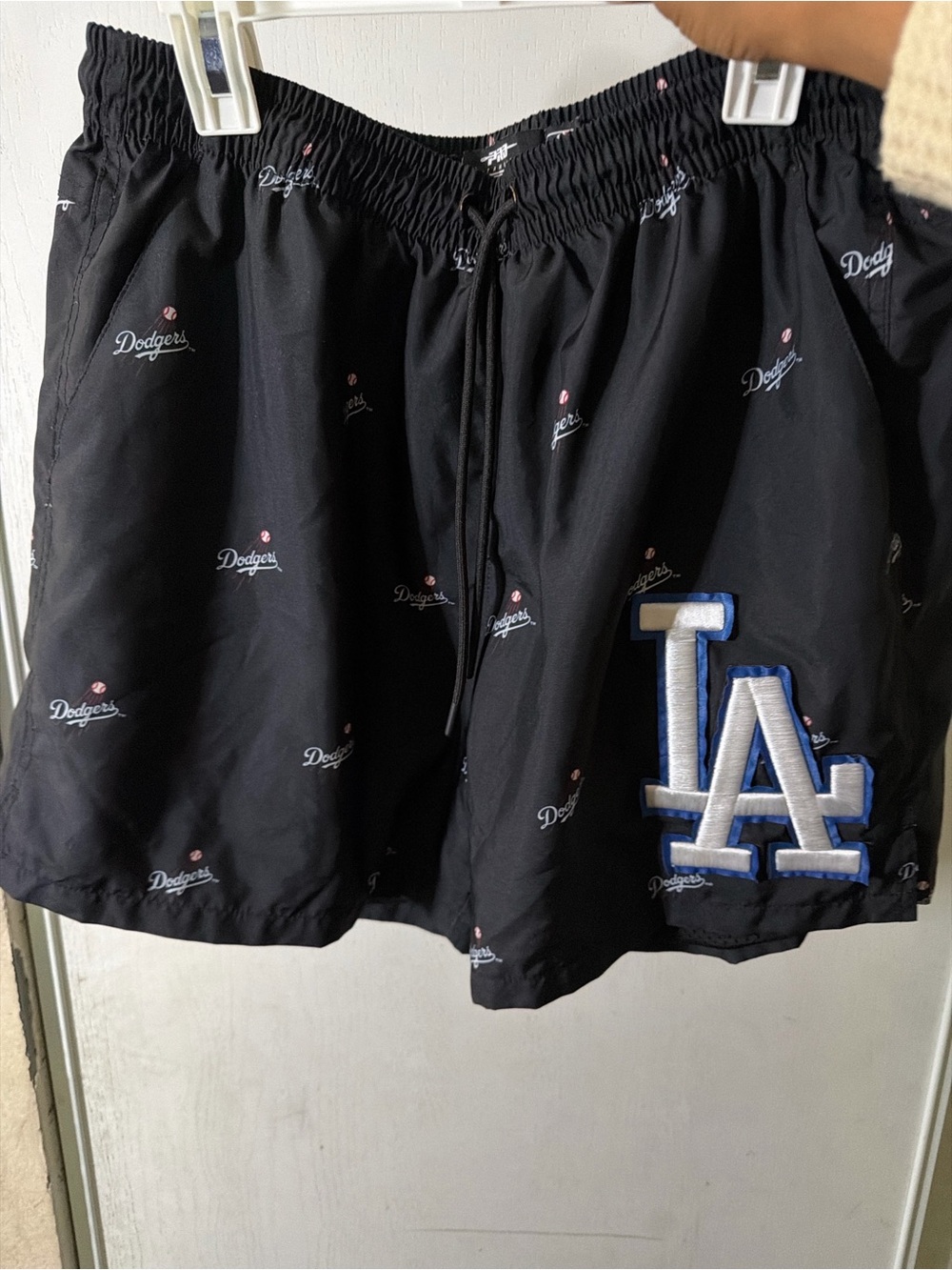 Pro Standard LA Dodgers Shorts MLB Black Embroidered Logo Mesh Lined